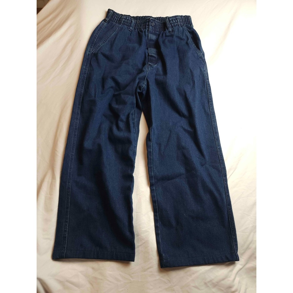 Buck & Buck Jeans Mens Medium Blue Wide Leg Denim Dark Wash Cotton Pull On